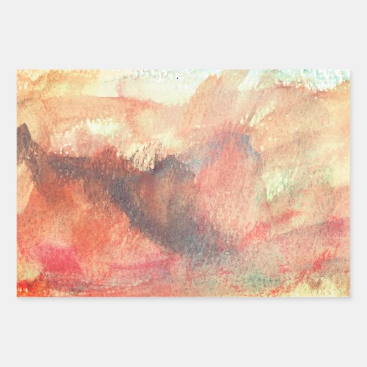 Drie abstracte acrylschilderijen inpakpapier vel (Voorkant 2)