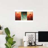 Drie Abstracte papavers Poster (Thuiskantoor)