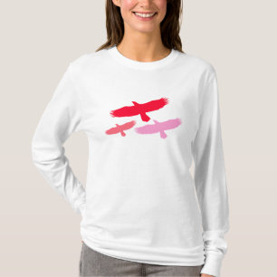 Drie adelaars vliegen (rood) t-shirt