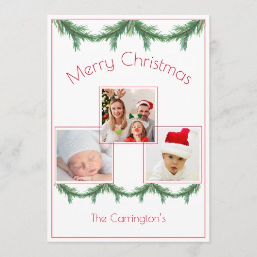 drie Afbeeldingen voor de vierde kerstfotokaart (Voorkant)