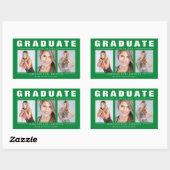 Drie Afstuderen Collage Green White Rechthoekige Sticker (Vel)