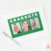 Drie Afstuderen Collage Green White Rechthoekige Sticker (Envelop)