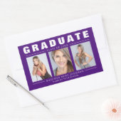 Drie Afstuderen Collage Paars Rechthoekige Sticker (Envelop)