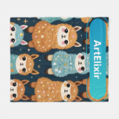 Drie Alpaca Llama Fleece Deken (Voorkant (Horizontaal))