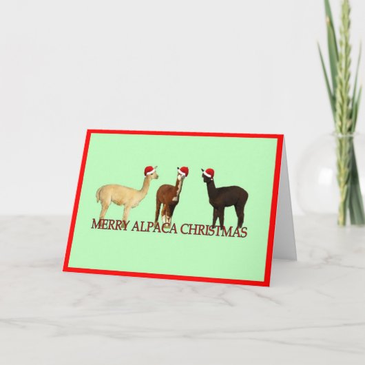 Drie alpaca's met kerst feestdagen kaart (Voorkant)