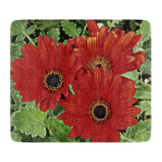 Drie als ze rood bloeien snijplank (Voorkant)