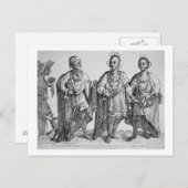 Drie Amerikaanse Cherokee Chiefs, 1762 (graving) Briefkaart (Voorkant / Achterkant)