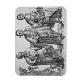 Drie Amerikaanse Cherokee Chiefs, 1762 (graving) Magneet (Verticaal)