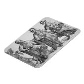 Drie Amerikaanse Cherokee Chiefs, 1762 (graving) Magneet (Linkerzijde)