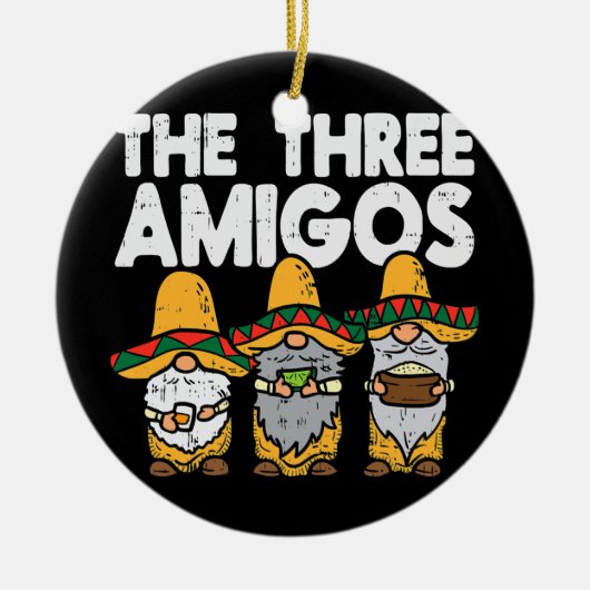 Drie Amerikaanse Mexicaanse nomes Cute Cinco de Ma Keramisch Ornament (Voorkant)