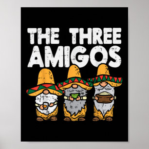 Drie Amerikaanse Mexicaanse nomes Cute Cinco de Ma Poster