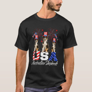 Drie Amerikaanse Pet Amerikaanse vlag F T-shirt