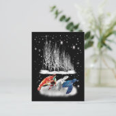 Drie Amerikaanse T-Shirt Snowflake kerst met schil Briefkaart (Staand voorkant)