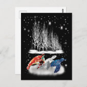 Drie Amerikaanse T-Shirt Snowflake kerst met schil Briefkaart (Voorkant / Achterkant)