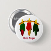 Drie amigos Hot Peppers Ronde Button 5,7 Cm (Voorkant /achterkant)