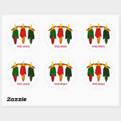 Drie amigos Hot Peppers Ronde Sticker (Vel)