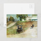 Drie Amish Buggies Briefkaart (Voorkant / Achterkant)