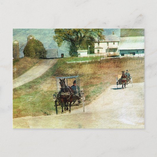 Drie Amish Buggies Briefkaart (Voorkant)