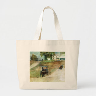 Drie Amish Buggies Grote Tote Bag