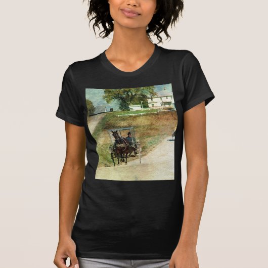 Drie Amish Buggies T-shirt (Voorkant)