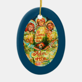 Drie Angels, Adore Him kerstversiering Keramisch Ornament