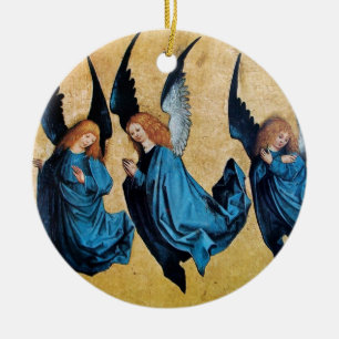 DRIE ANGELS Blue Sapphire Keramisch Ornament