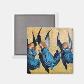 DRIE ANGELS IN BLAUWE Kerstmis Magneet (Voorkant / Achterkant)