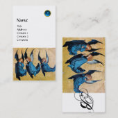 DRIE ANGELS MONOGRAM, blauw saffier, wit Visitekaartje (Voorkant / Achterkant)