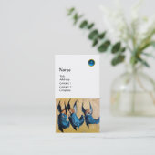 DRIE ANGELS MONOGRAM, blauw saffier, wit Visitekaartje (Staand voorkant)