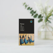 DRIE ANGELS MONOGRAM, Blauwe saffier, zwart Visitekaartje (Staand voorkant)