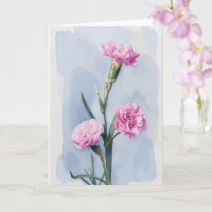 Drie Anjers Bloemschikking Kunst Notitiekaart