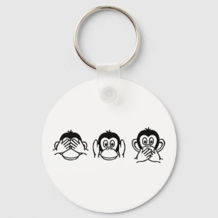 Drie apen sleutelhanger