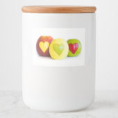 Drie appels voedselcontainer etiket (Voorkant)