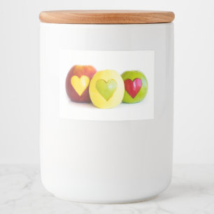 Drie appels voedselcontainer etiket