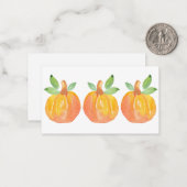 Drie Aquarel Pompoenen 2 Notitiekaartje (Voorkant / Achterkant in situ)