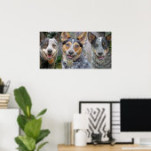 Drie Australische kattenhonden Kunst Poster (Thuiskantoor)