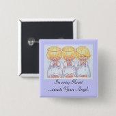 Drie baby Angels Cross Stitch Button (Voorkant /achterkant)