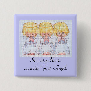 Drie baby Angels Cross Stitch Button