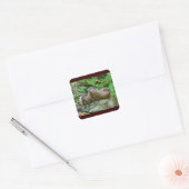 Drie Baby Groundhogs Vierkante Sticker (Envelop)