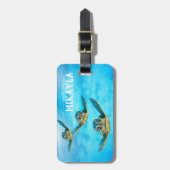 Drie Baby Zee-schildpadden zwemmen Bagagelabel (Voorkant verticaal)