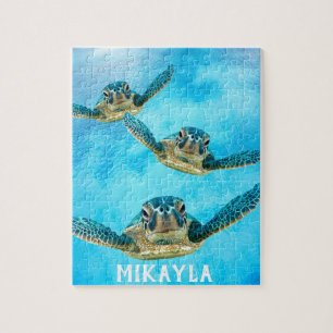 Drie Baby Zee-schildpadden zwemmen Legpuzzel