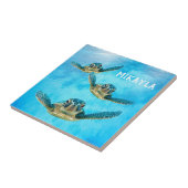 Drie Baby Zee-schildpadden zwemmen Tegeltje (Zijkant)