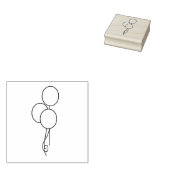 Drie ballonnen Kunststempel Rubberstempel (Gestempeld)