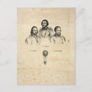 Drie ballonvaarders briefkaart