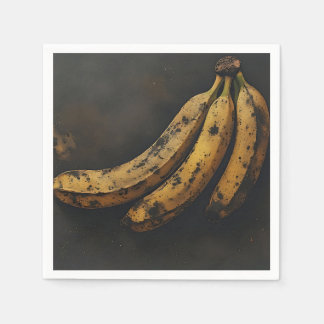 Drie bananen in het donker servet