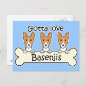 Drie Basenjis Briefkaart (Voorkant / Achterkant)