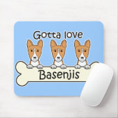Drie Basenjis Muismat (Met muis)
