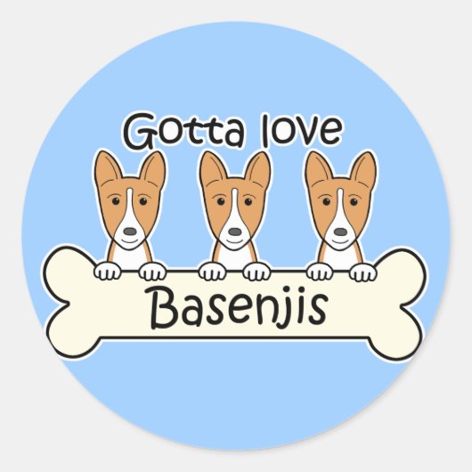 Drie Basenjis Ronde Sticker (Voorkant)