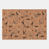 Drie basketbal Afbeeldingen, cadeaupapier, Inpakpapier Vel (Voorkant)