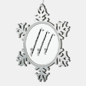 Drie basklarinetten tin sneeuwvlok ornament (Rechts)